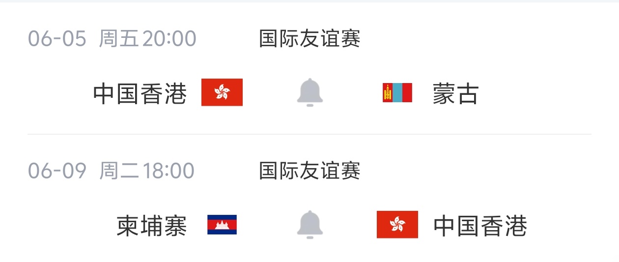 港足六月名單：12人來自中超中甲，陳晉一安永佳在列